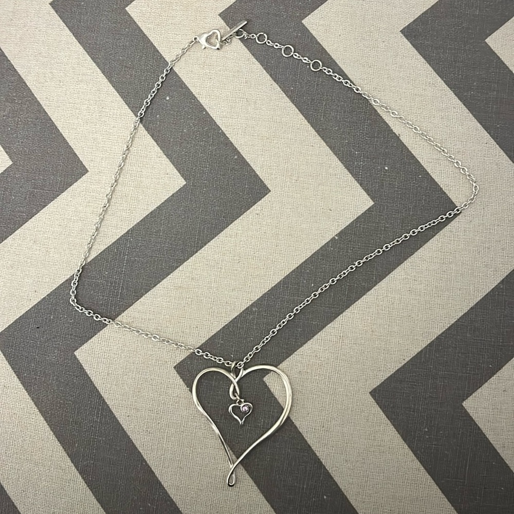 Silver heart necklace - Jennifer Lopez
